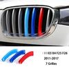 3 Color Car Front Grille Cover Bumper Stripe Stickers X1 X3 X4 X5 X6 F25 F26 F48 G01 G02 G20 G28 Car Styling Accessories