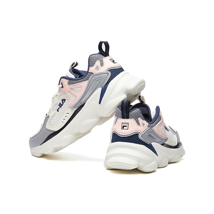 FILA Skipper Lightweight Fabric Low-Top Marathon Running Shoes Women sneaker Gray Pink White F12W021108FSA