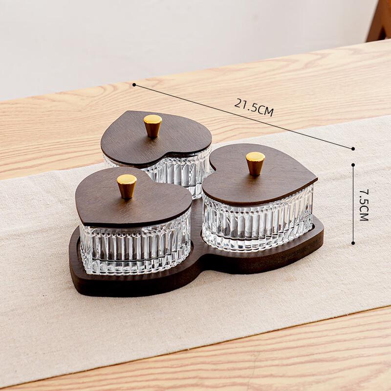 Creative Divided Glass Snack Plate Set 1 Set