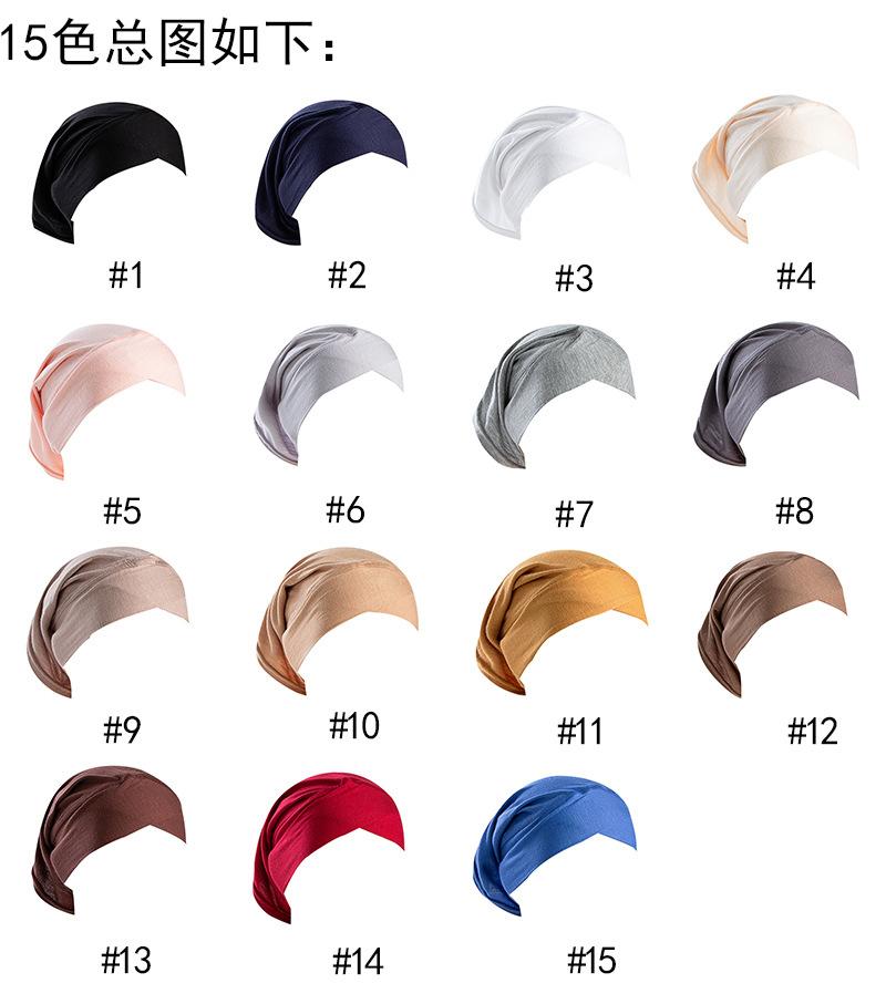 Forehead Criss Cross Muslim Turban Solid Stretch Inner Hijab Caps Ready To Wear Women Head Scarf Under Bonnet Turbante Mujer