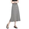 Demana Classic Stripe A-Line High-Waist Mid-Length Skirt