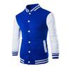 Chaqueta de otoño-invierno para hombre, cuello alto, color a juego, un solo pecho, manga larga, cárdigan a rayas, bolsillo, corte ajustado, abrigo de béisbol de longitud media
