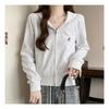 Navava Women Casual Crop Two Way Hoodie Zip Up