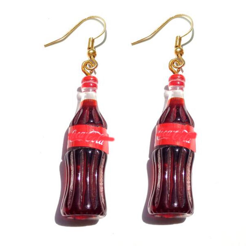 Women Earring Resin Drop Funny Custom Cute Girls Eardrop Kids Chocolate Strawberry Hamburger Dog Mushroom Broccoli Coffee