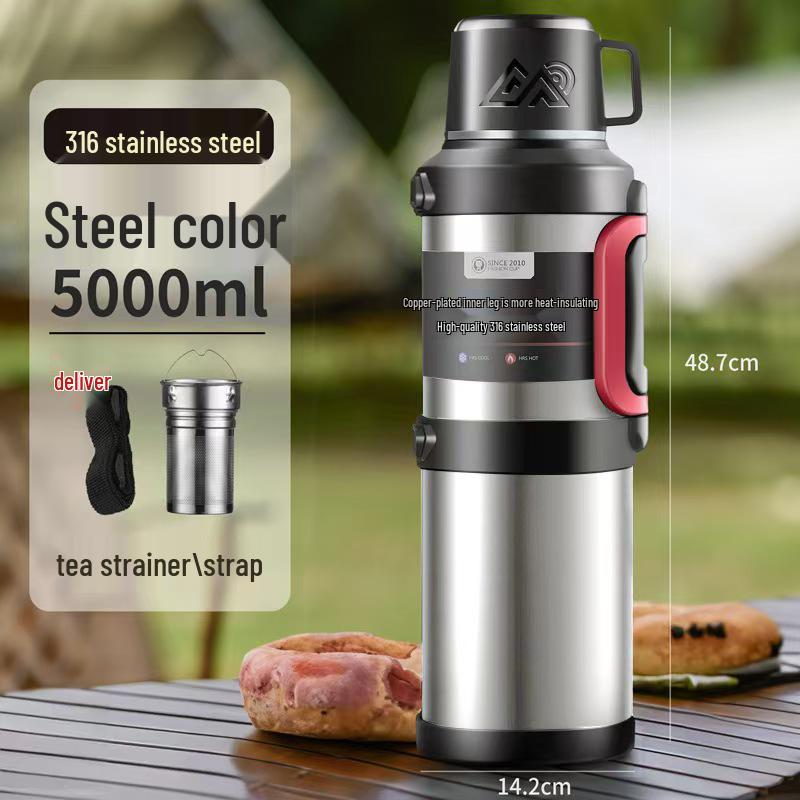 316 Large Capacity Outdoor Stainless Steel Insulated Sports Teapot and Water Cup