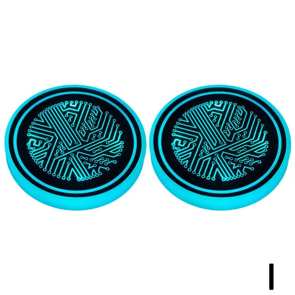 2PCS 7 Color Car LED Luminous Water Coaster Car Cup Holder Interior Decoration Atmosphere Non-slip Coaster Light Mat Bottle I6O4