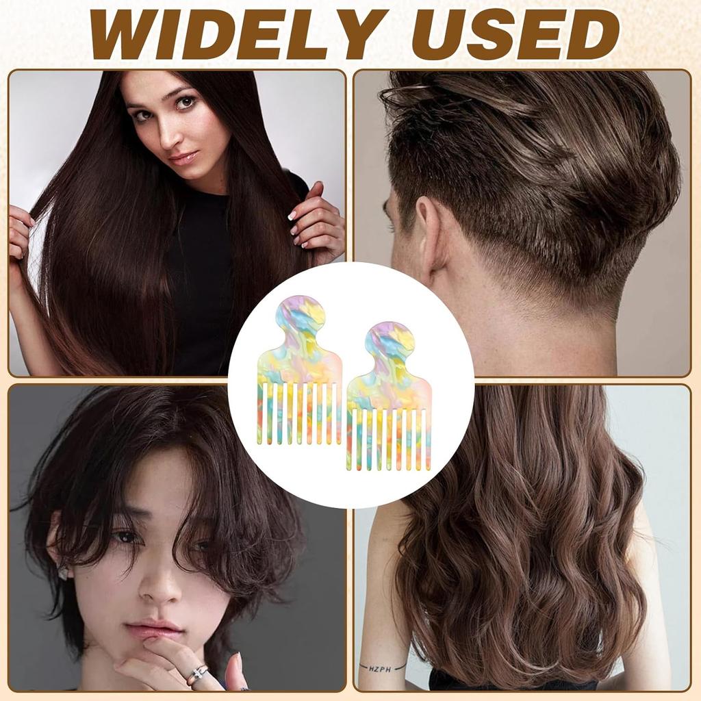 Fine-Tooth Comb Colorful, Hair Pick Comb Supplies, Exquisite Pink Hair Picks for Women Styling Tools Supplies for Women Suitable for Both Straight &