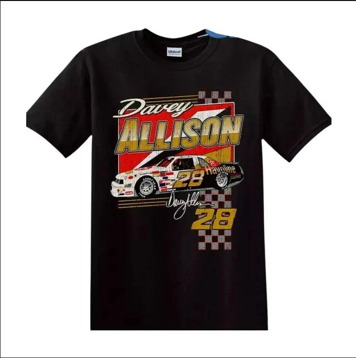 vintage davey allison 1987 black t-shirt, gift shirt L