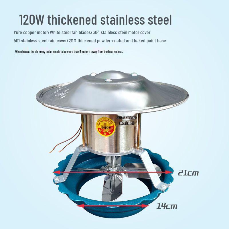 Hochleistungs-Schornsteinzugventilator aus reinem Kupfer: Feuerstelle & Küchenabzug, Frostschutz, Hitzebeständig