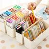 Practical Storage Box with Wooden Handle Multi Compartment Table Storage Box for Sorting Stationery Notebooks Folders