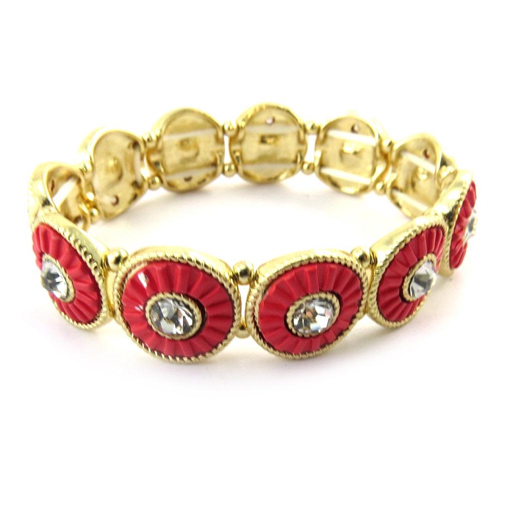 Les Trésors De Lily [N3489] - Bracelet créateur 'Navajos' rouge doré
