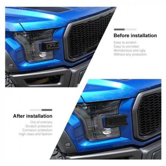 Front Facial Headlight Grille Decor Cover Trim For Ford F150 Raptor 2015-