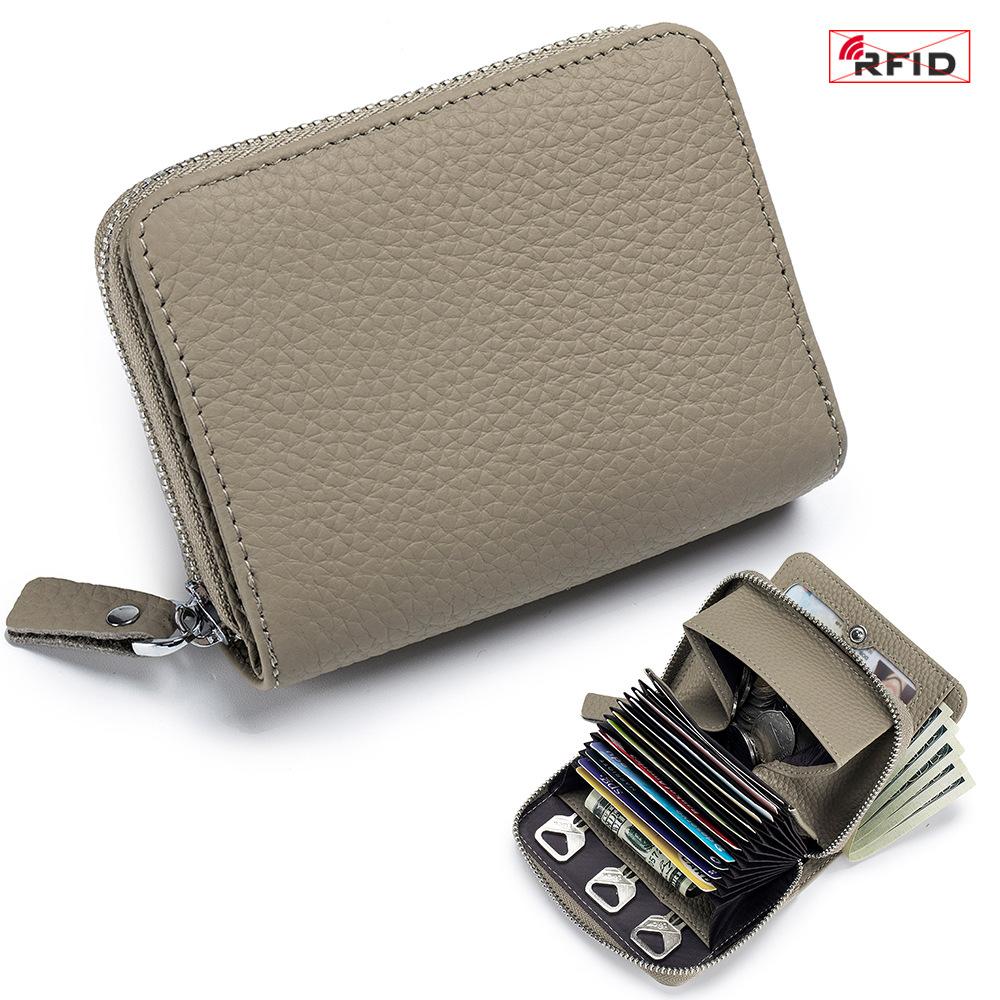 Women's Genuine Leather RFID Wallet Japanese Accordion Card Holder Stylish Multi-Functional Large Capacity Coin Purse