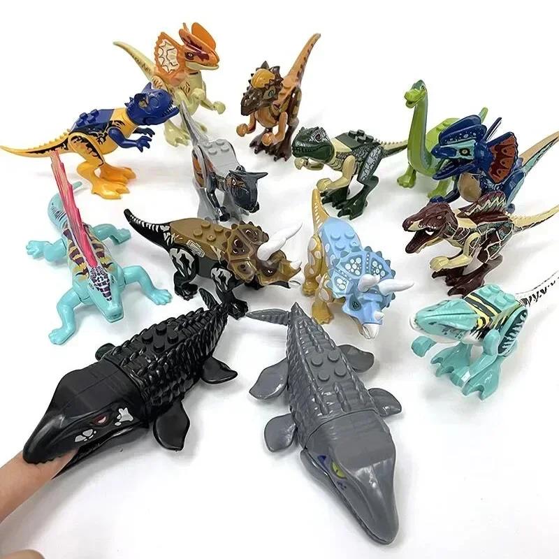 Hot Sale!! Jurassic Dinosaur Sea World Animals Mosasaurus Indominus Rex Model Building Blocks Enlighten Bricks Toys For Children