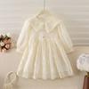 Girls Spring and Autumn New Children's Long Sleeve Hollow Princess Dress Girls Lace Fashion Dress Dress