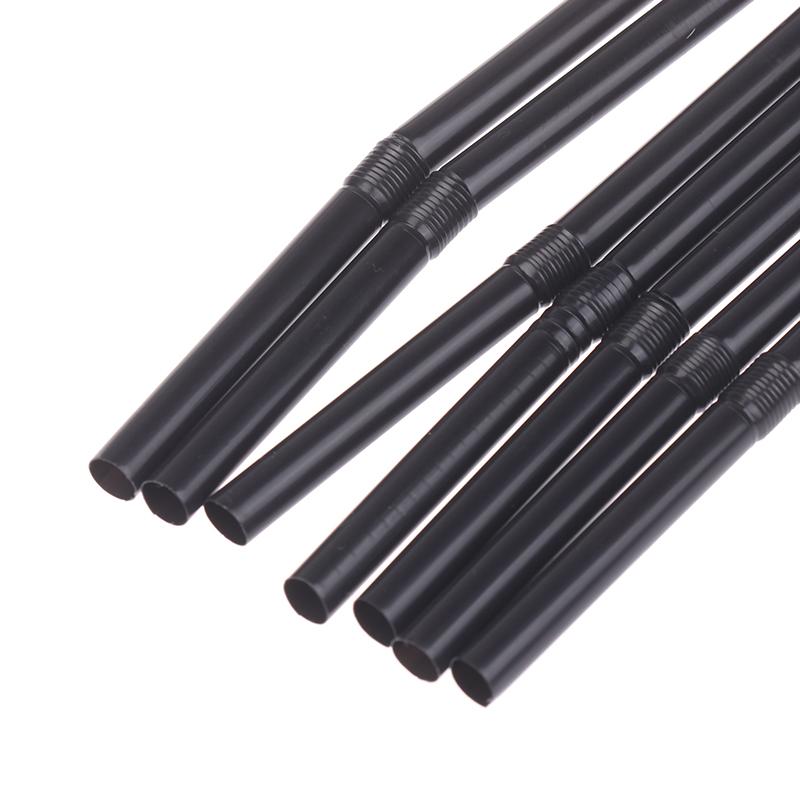 100Pcs Drinking Straws Black Flexible Wedding Party Supplies Drinking Straws Kitchen