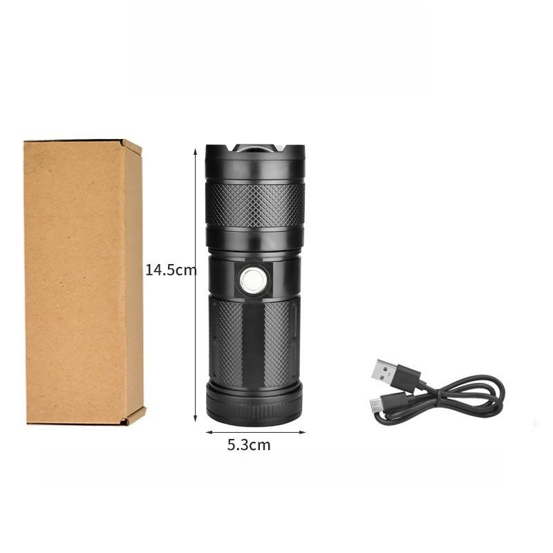 

Multifunctional LED Flashlight Powerful P50 Torch Rechargeable Outdoor Hunting adventure Flashlight with Red Blue Warning Light Leites Lighting 1200mAh