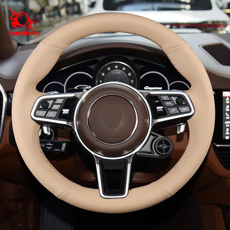 Car Key Accessories Custom Hand Sewing New Arrivals Car Cover Steering Wheel Cover Wrap  for Porsche Paramera