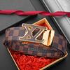 Men's Business Casual Leather Belt with Automatic Letter Buckle