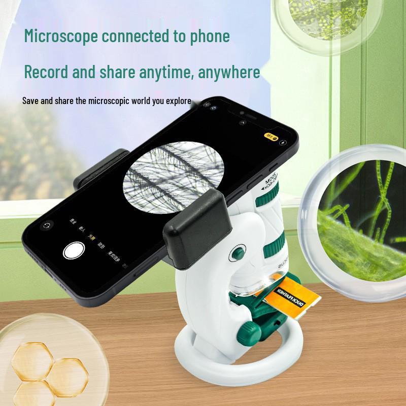 Portable Kids' Microscope Science Kit - Educational Toy for Primary & Middle School Students, Perfect Gift for Boys & Girls