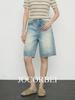 JOCORBEI Retro Ripped Cotton Distressed Straight Denim Shorts (Spring 2026)