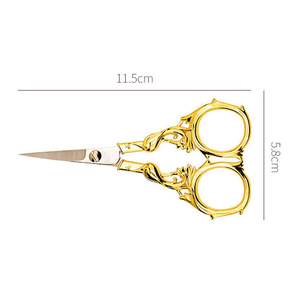 Vintage Engraved Stainless Steel Embroidery Scissors Multi Purpose Craft Tool For Sewing Feather Trimming And Decorative Display