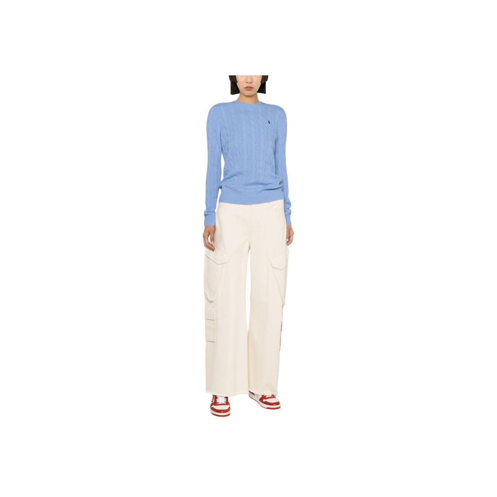 Polo Ralph Lauren Logo Embroidered Crew Neck Sweater Women sweater Blue 211910421-004