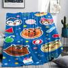 1PC Anpanman Print Flannel Blanket, High quality All Seasons, Home Decor, Warmth and Comfort, Perfect for Christmas Gifts