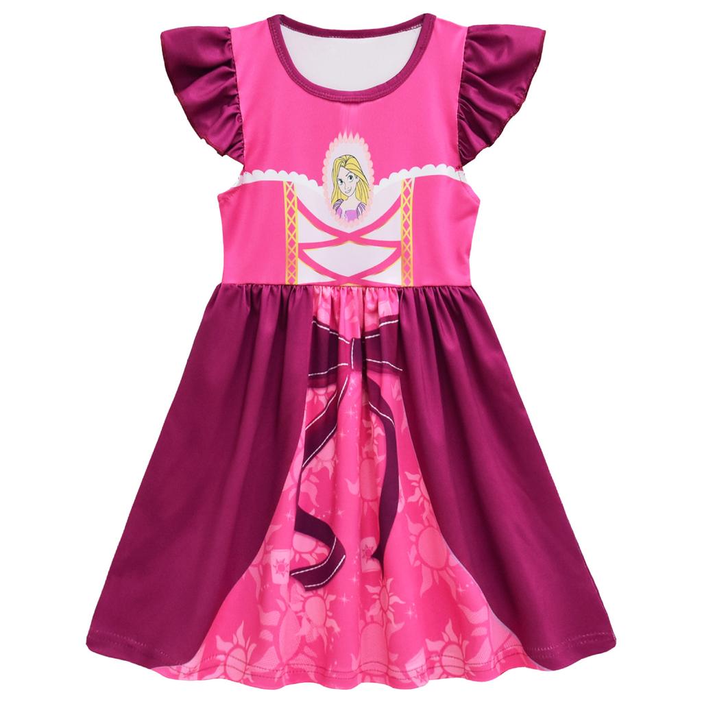 Feifei Sleeve Princess Dress, Medium And Big Girls Dress Feifei Sleeve Milk Silk Skirt + Bag 88128