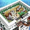 Non-Toxic 4132Pcs Seafood Restaurant Model Building Blocks Creative City Street View Moc Bricks Set With Light Desktop Ornaments Kids Toys