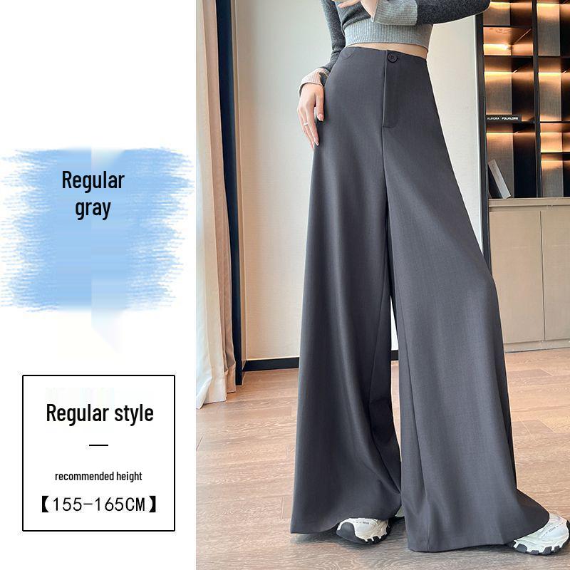 

High Waist Wide Leg Pants 2026 - Slimming, Versatile, Floor-Length Drape for Wide Hips & Thick Thighs, Perfect for Spring & Autumn S серый