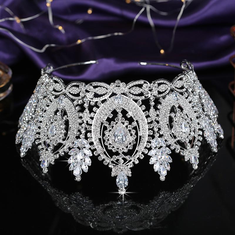 Tiaras And Crowns Classic Geometric Zircon Design Simple Elegant Women Wedding Hair Accessories Bc4573 Haar Sieraden