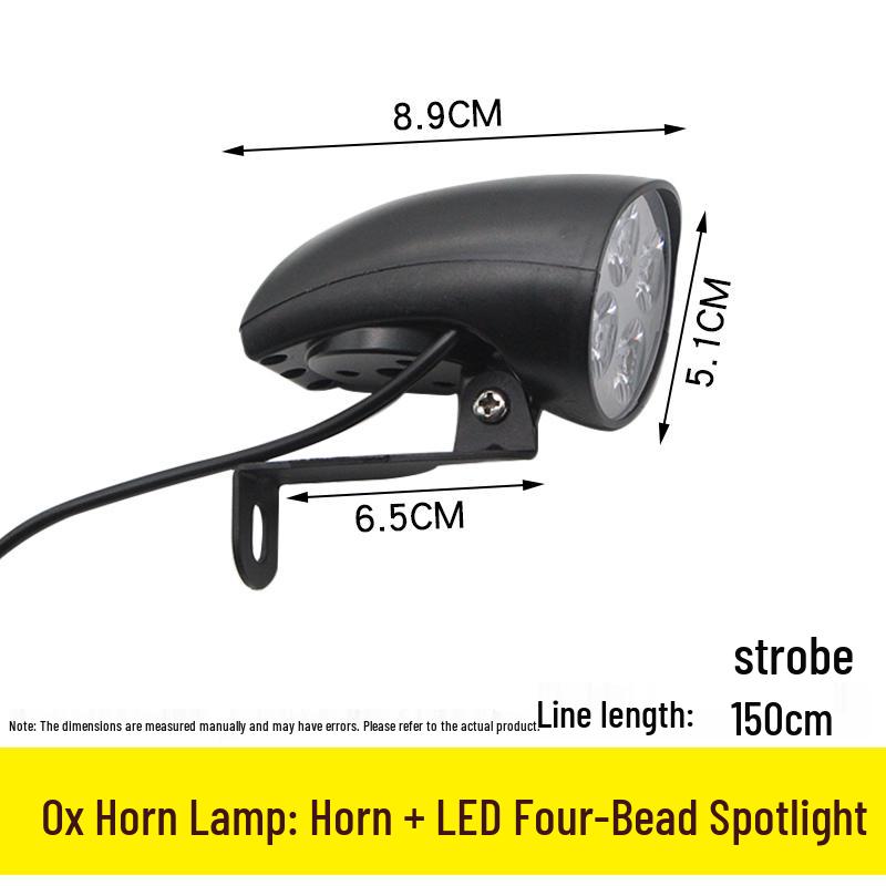 Super Bright Waterproof LED Headlight with Horn for Electric Motorcycles (48V/60V)