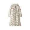 Korean version of the new fashionable thickened down jacket for women's medium and long models, over the knee, lengthened waist and thin warm jacket