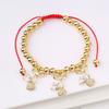 Hot Sale Cute Cherry Strawberry Pendant Copper Bead Chain Bracelet High Quality Crystal Zirconia Fruit Jewelry For Daily Wear