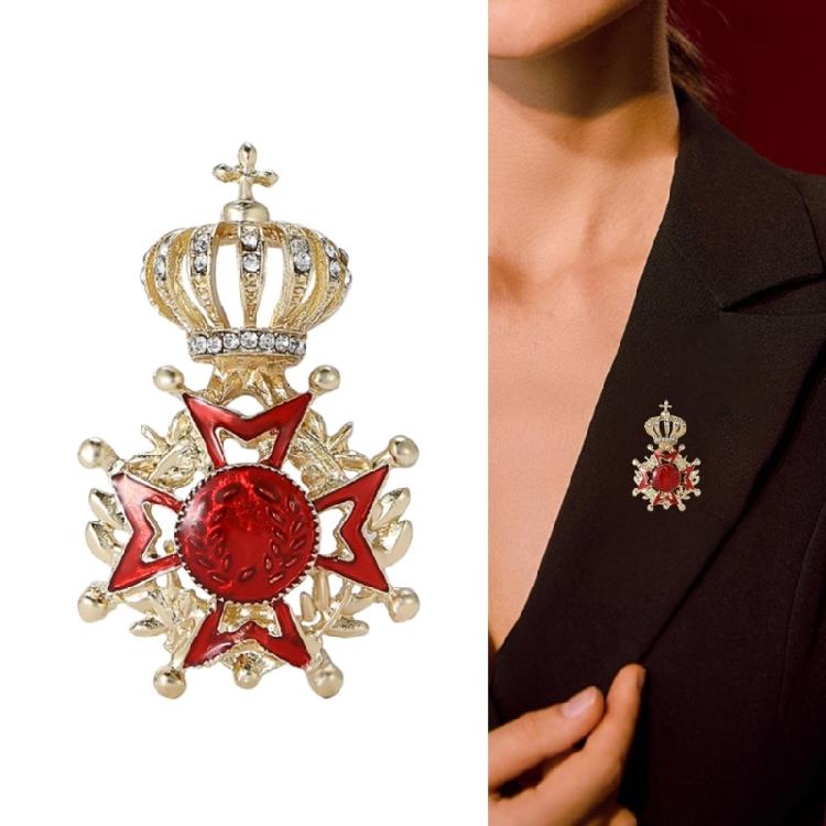 Elegante Emaillierte Kronen Medaillen Anstecker Dekoration für Damen und Herren für Preisverleihungen und Soziale Zusammenkünfte
