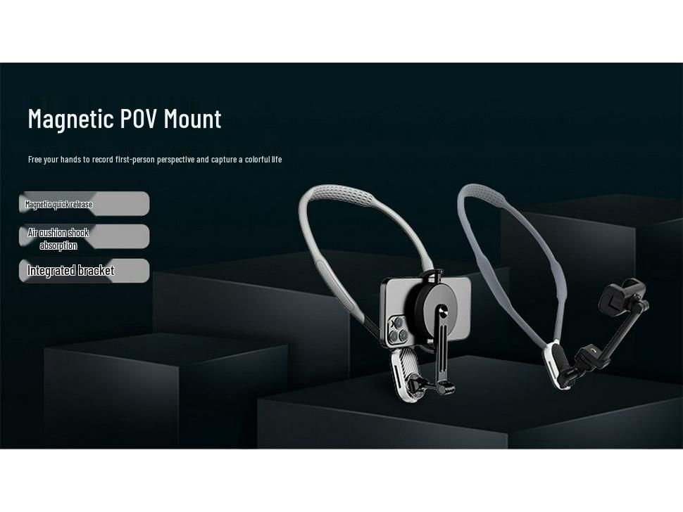 Magnetic Neck-Mount Adjustable Camera Bracket for Outdoor Sports and Live Streaming