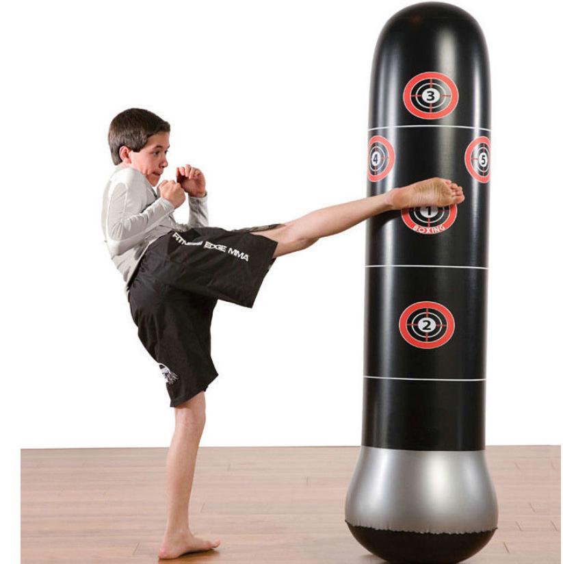 Förtjockad Fristående Uppblåsbar Boxningssäck för Vuxna - Fitness & Stresslindring