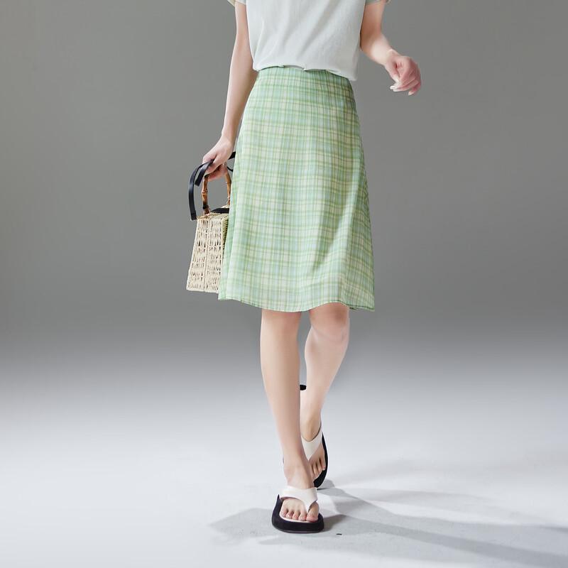 SOFSIL Women s Plaid A-Line Skirt XXL зеленый плед