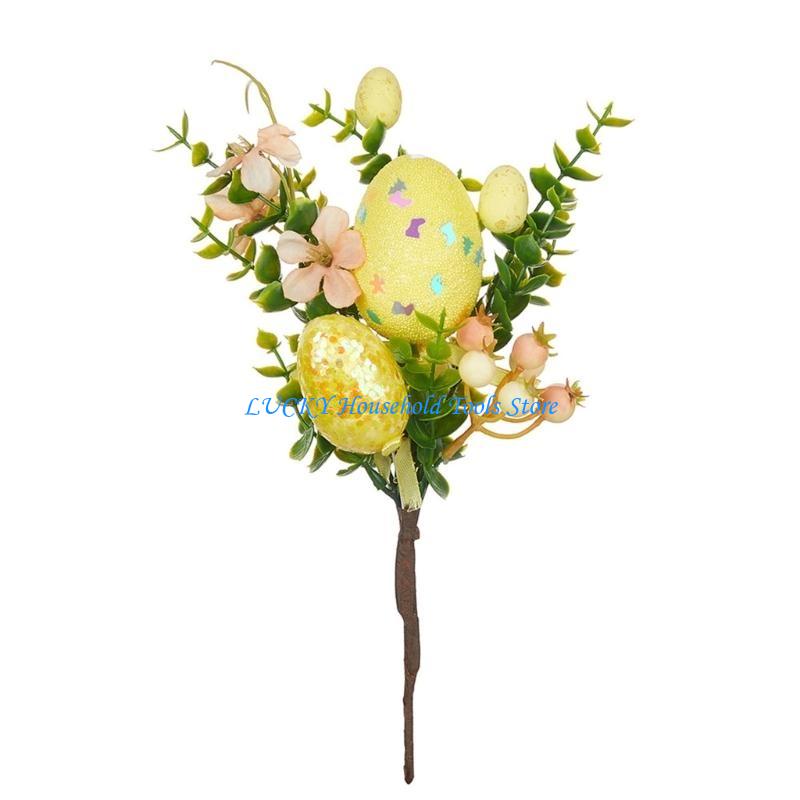 J0MC Unique Easters Foam Eggs Flower Bundle Display For Family Gatherings And Event
