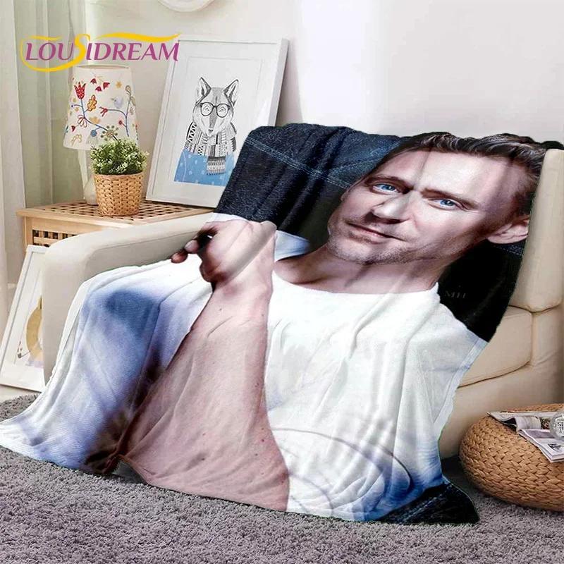 3D Tom Hiddleston Collage Actor Soft Flannel Blanket for Beds Bedroom Sofa Picnic,Throw Blanket for Outdoor Leisure Nap Gift Kid