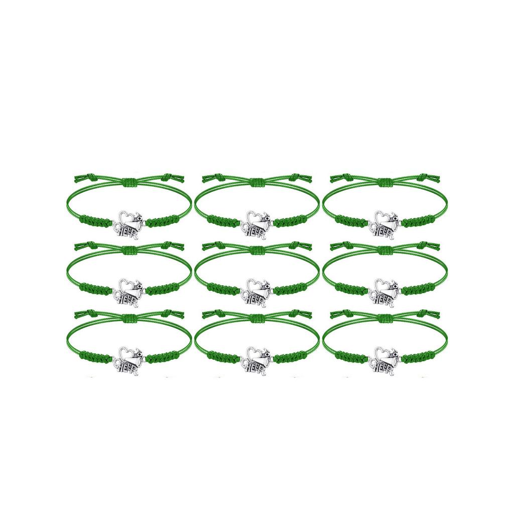 Horn team bracelet set hand woven wax rope love cheer pendant adjustable cheerleader set bracelet