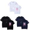 Bts Tryckt T-shirt Kortärmad Bomull Vardagskläder För Fans Mode