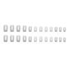 24 Pieces Medium and Long European Square Flash Silver Powder French Manicure European and American Fashion Ins Wind Bright Fake Nails