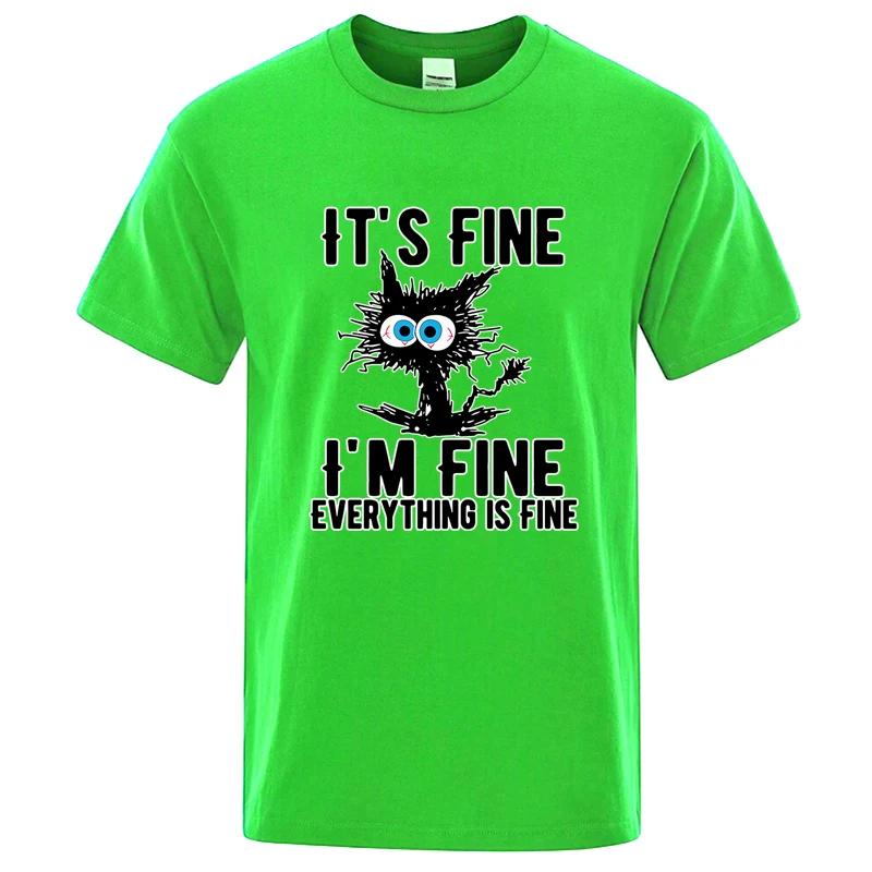 Mens High Quality Tshirt 100 Cotton Funny Cool Cat Printed Tshirt Casual Mens Short Sleeve Tshirt for Men TShirt Male Top