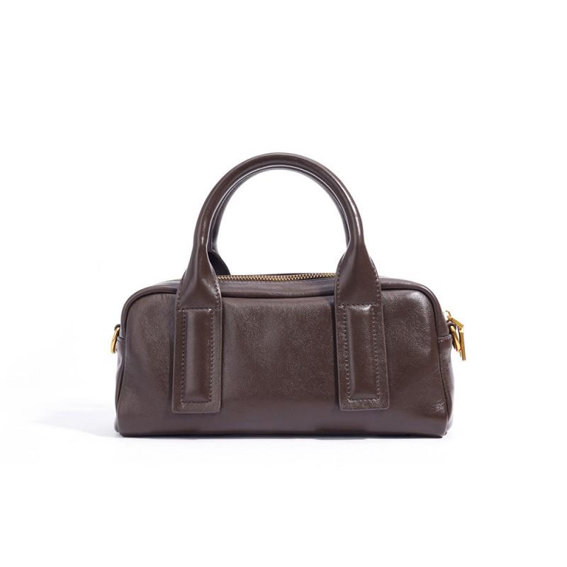 

High End Versatile Genuine Leather Vintage Toast Bag Simple Handbag Shoulder Crossbody 25x8x11cm коричневый