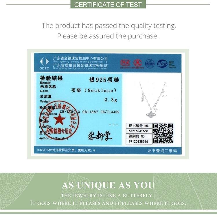 BAMOER 925 Sterling Silver Exquisite Shine Zircon Starry Sky Necklace for Women Birthday Gift Fashion Jewelry