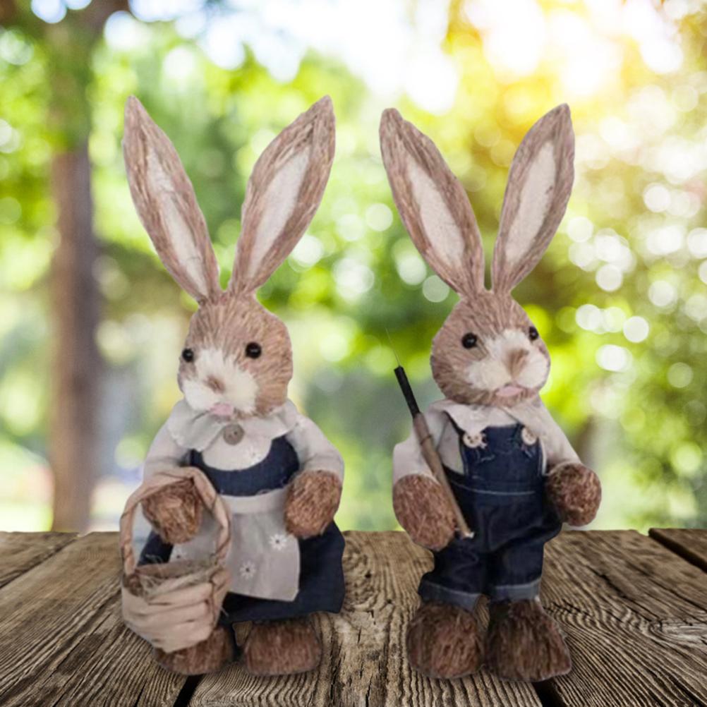 Pair of Easter Simulation Rabbit Shooting Props Dolls