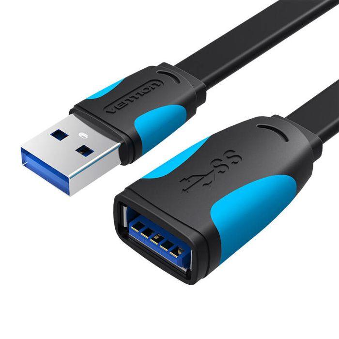 Câble d'extension USB 3.0 - VENTION - VAS-A13-B300 - 3 mètres - Transfert jusqu'à 5 Gbit/s - Plat