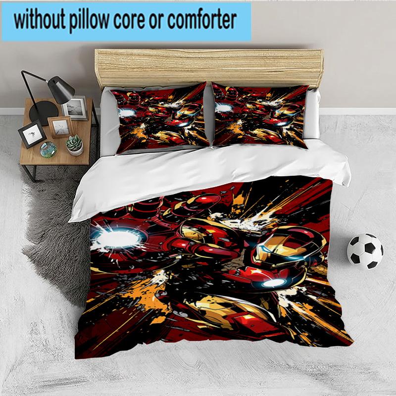 Iron In Action 3PCS Bedding set,Ideal for 1pc Duvet Cover And 2pcs Pillowcases Perfect for Fan gift,Ideal for Bedroom, Dormitory